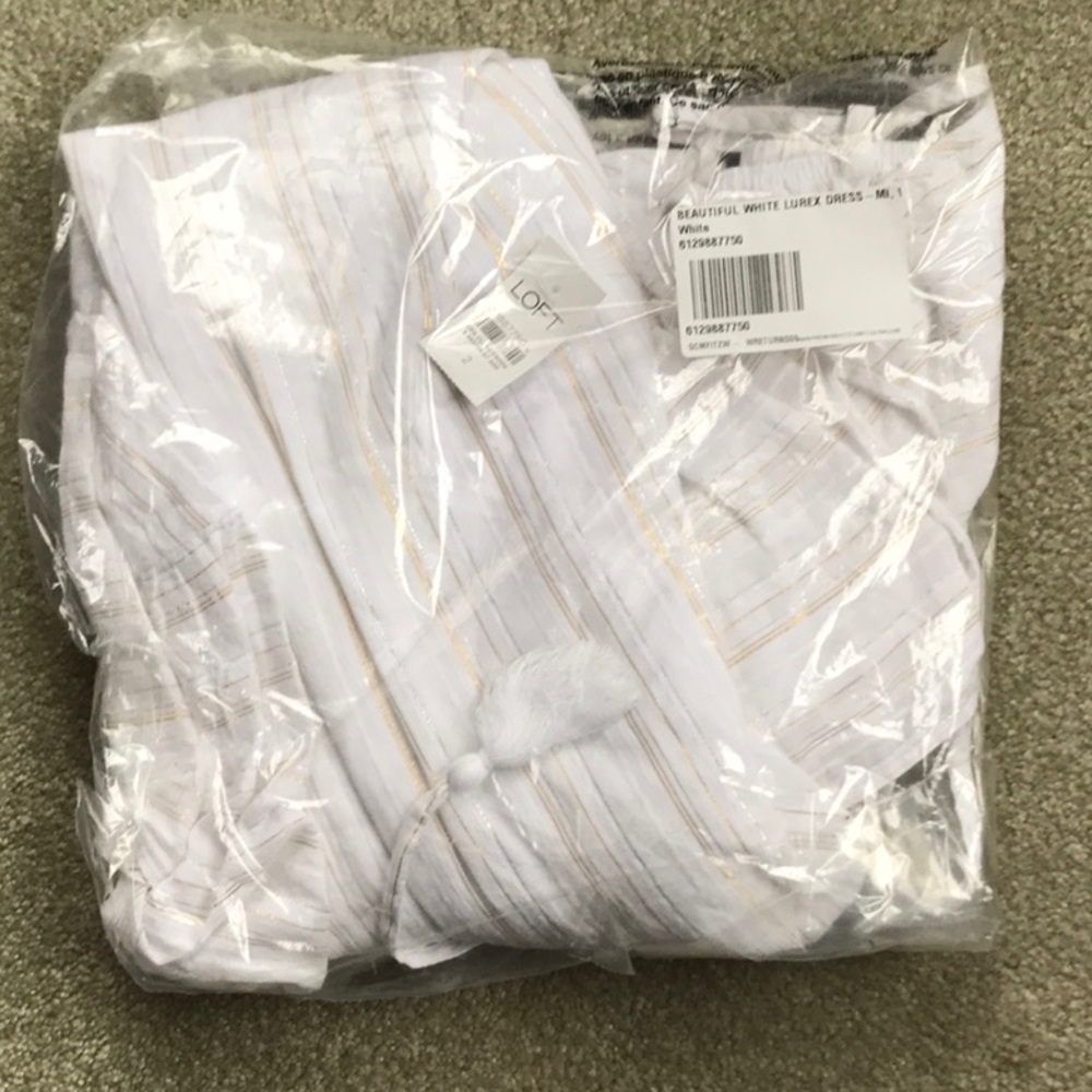 NWT LOFT Shimmer Stripe Strappy Pocket Dress - Picture 4 of 5